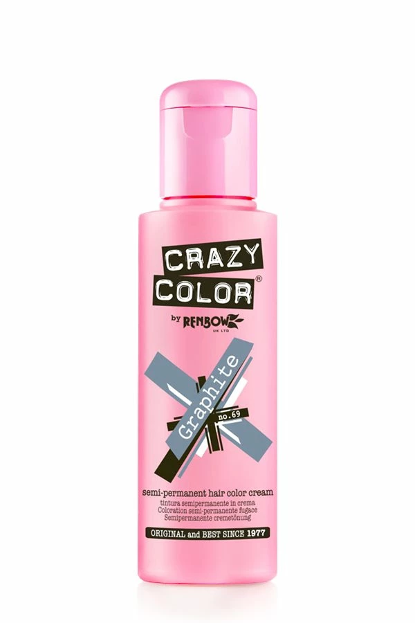 Crazy Colour Semi Permanent Hair Dye - Graphite - Image 2