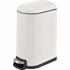Rectangular Soft Close Pedal Waste Bin 40L Matt White | Adexa C10076FM40L