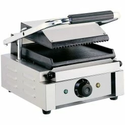 Heavy Duty Panini Contact Grill Single Ribbed/Smooth | Adexa EG01C