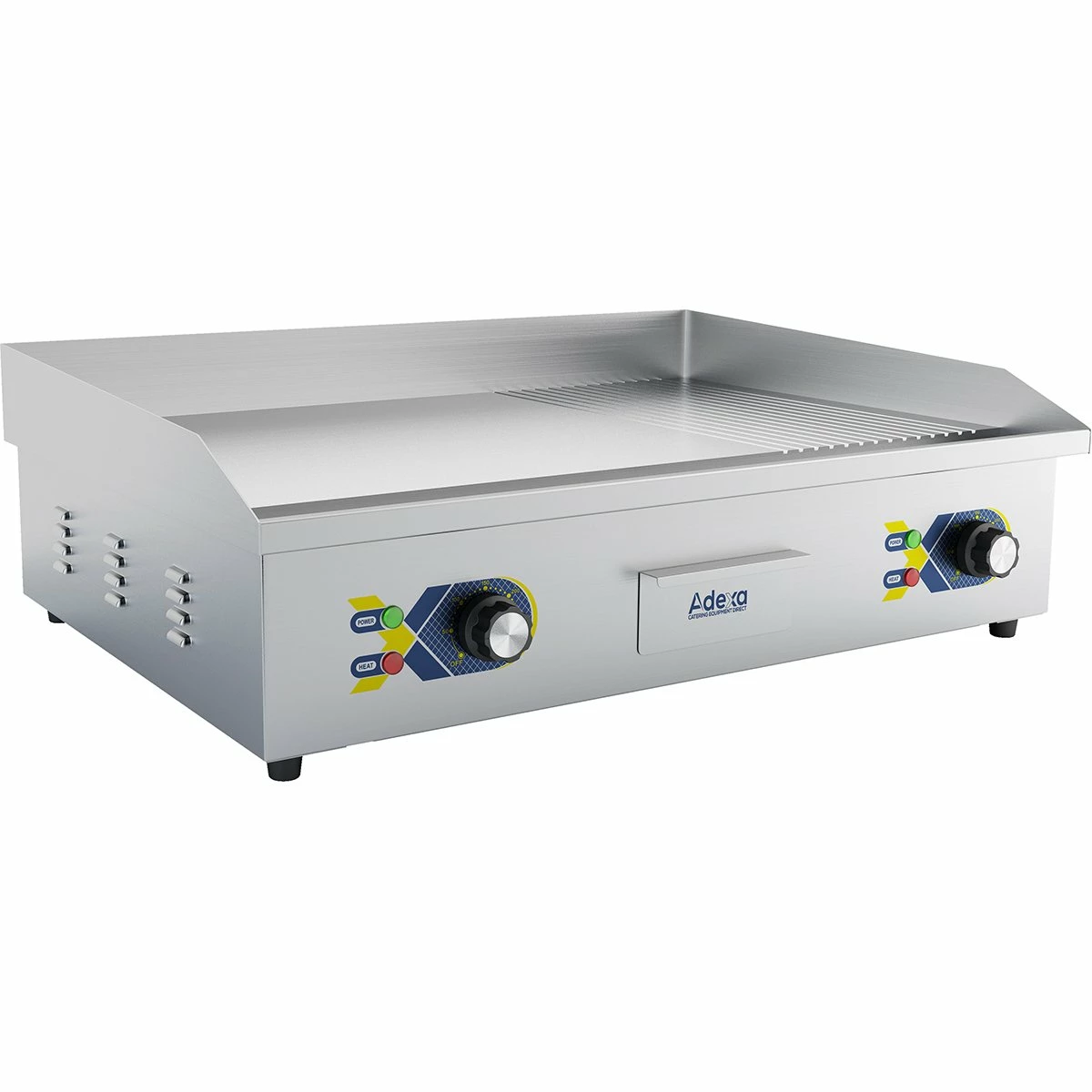 Commercial Griddle Smooth/Ribbed 730x550x240mm 4.4kW Electric | Adexa EG8202