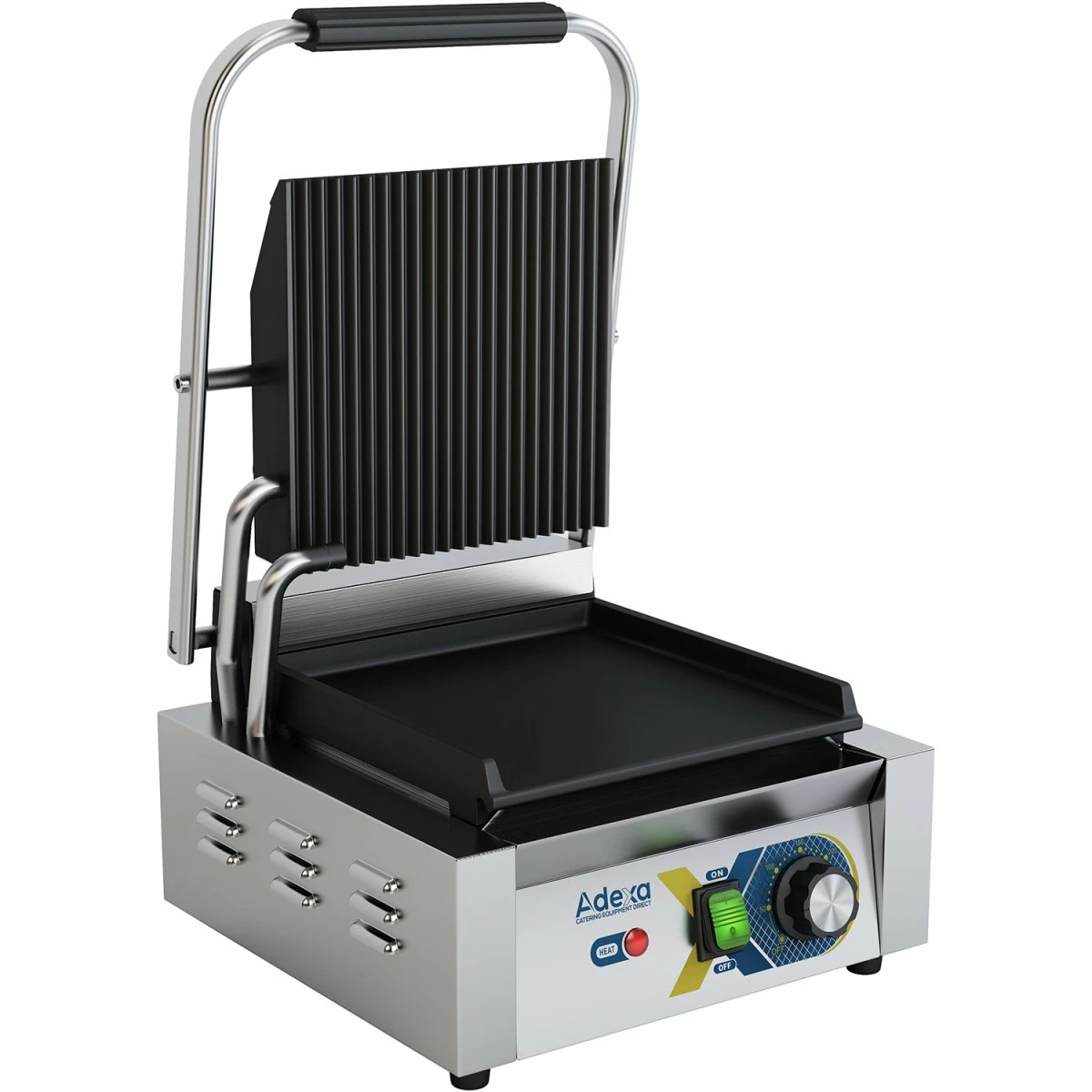 Heavy Duty Panini Contact Grill Single Ribbed/Smooth | Adexa EGD10B - Image 2