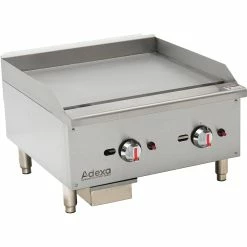 Premium Commercial Gas Griddle Smooth Plate 2 Burners 15kW Countertop | Adexa EGG24S