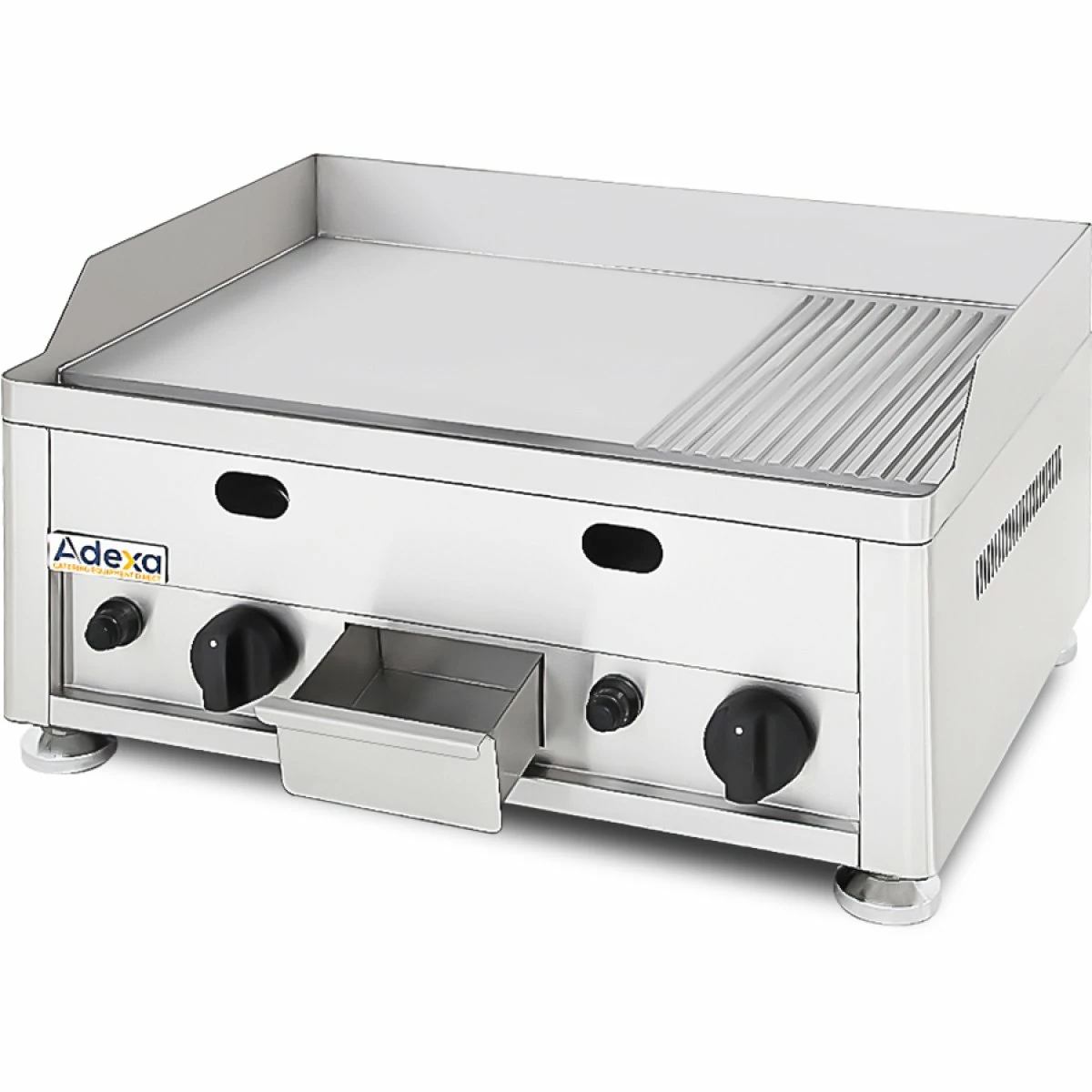 Commercial Gas Griddle Smooth Plate 2 Zones Countertop | Adexa GGN6002 - Image 2