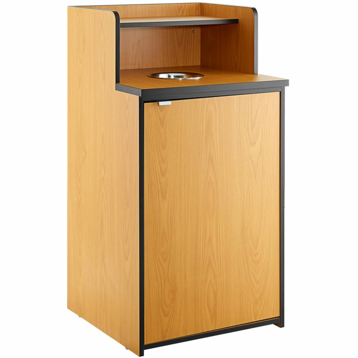 Waste Bin Enclosure Cabinet With Drop Hole And Tray Shelf 625x605x1210mm Natural | Adexa GSLJ0003N - Image 2