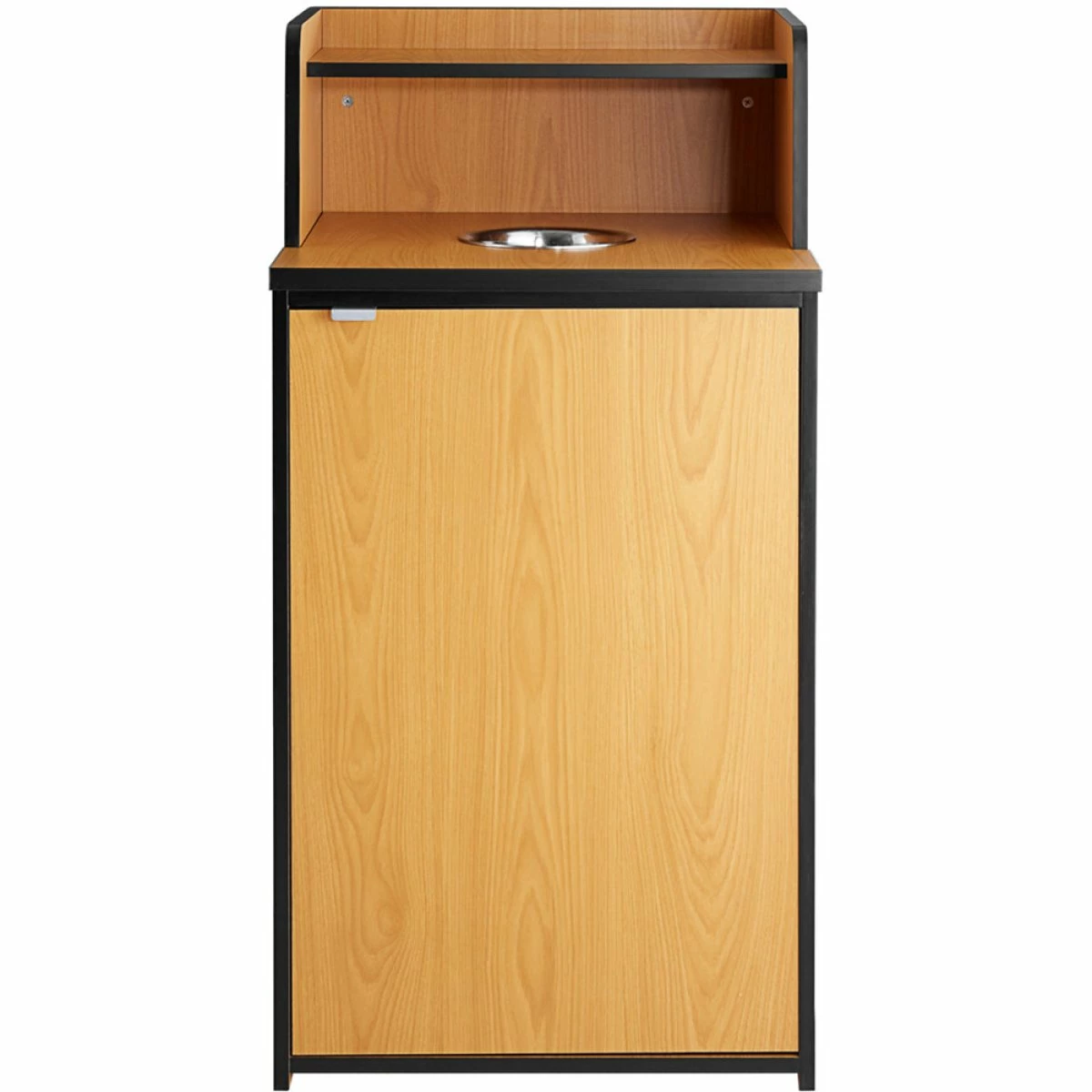 Waste Bin Enclosure Cabinet With Drop Hole And Tray Shelf 625x605x1210mm Natural | Adexa GSLJ0003N - Image 3