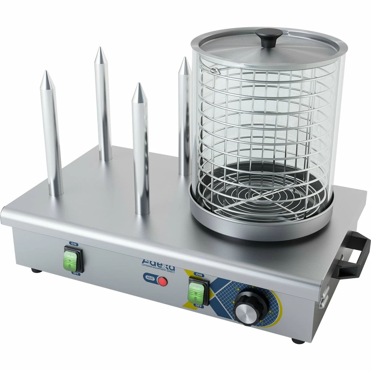 Commercial Hot Dog Warmer 4 Bun Spikes | Adexa HDW4 - Image 2