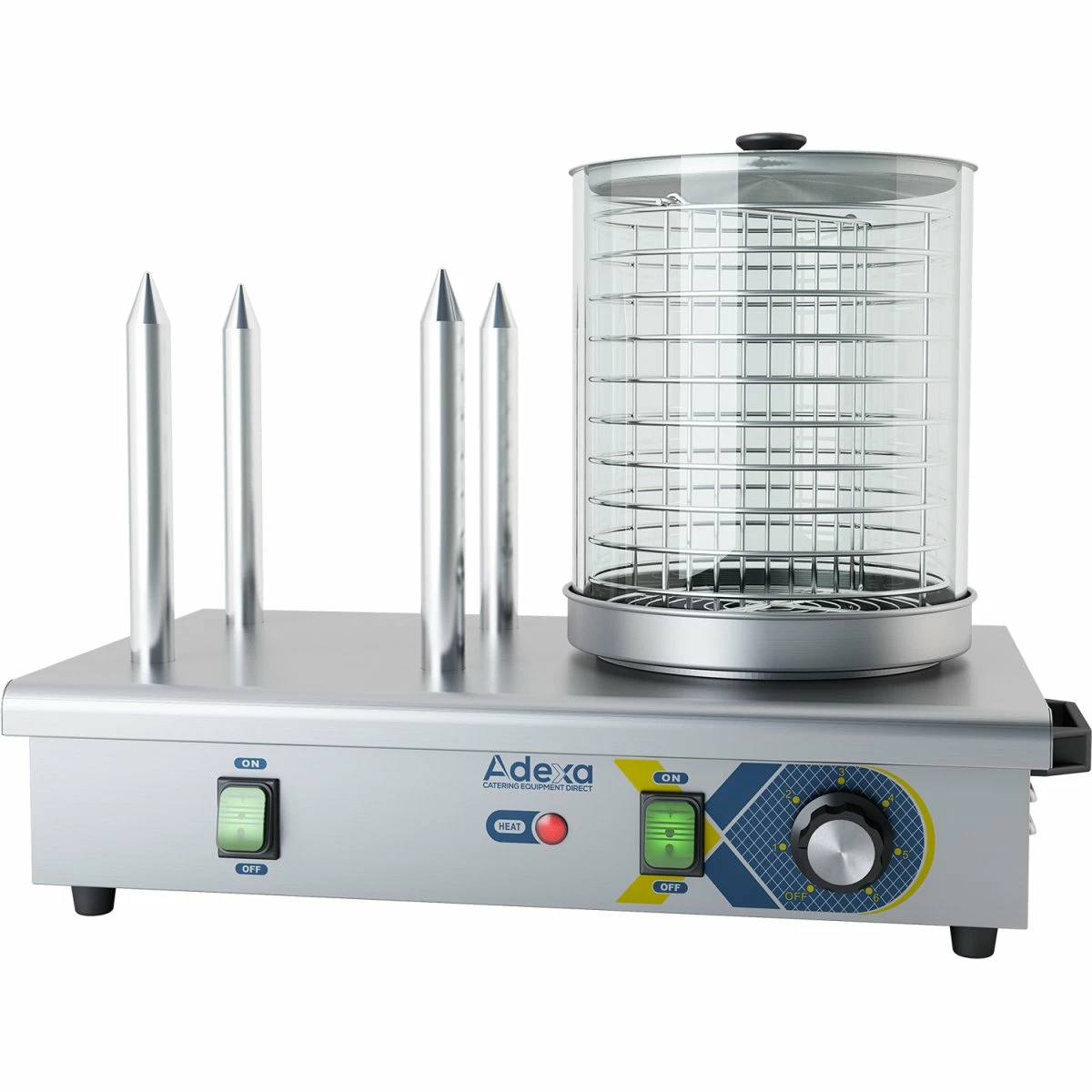 Commercial Hot Dog Warmer 4 Bun Spikes | Adexa HDW4 - Image 3