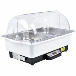 Roll Top Chafer Electric Heating 2xGN1/1 Stainless Steel Plastic Cover 9 Litres | Adexa VICEBS21