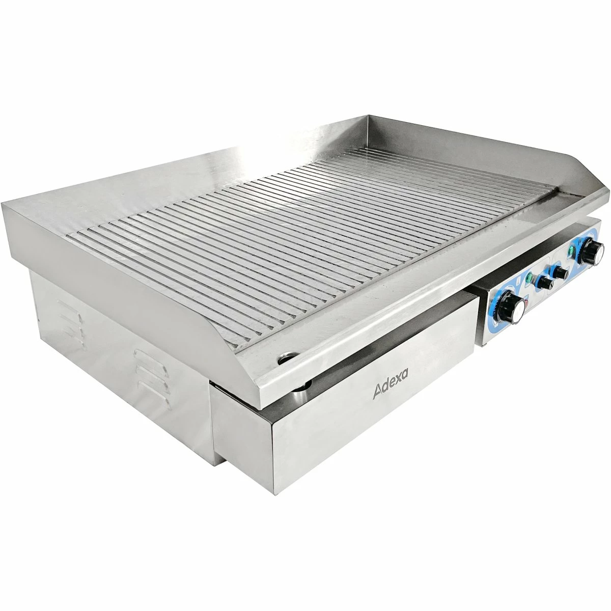 Commercial Griddle Ribbed 728x393mm 2 Zones 4.4kW Electric | Adexa WHEG820AR