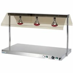 Buffet Food Warmer With Gantry Stainless Steel 3 Infrared Lamps Sneeze Guards 3xGN1/1 | Adexa WM3F