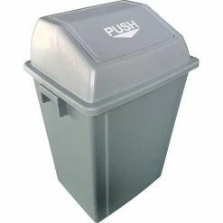 Square Push Lid Bin 40 Litres Grey | Adexa XDL40B2GRAY