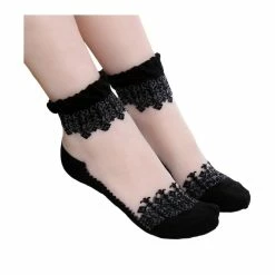 Attitude Clothing Gothic Ruffle Ankle Socks