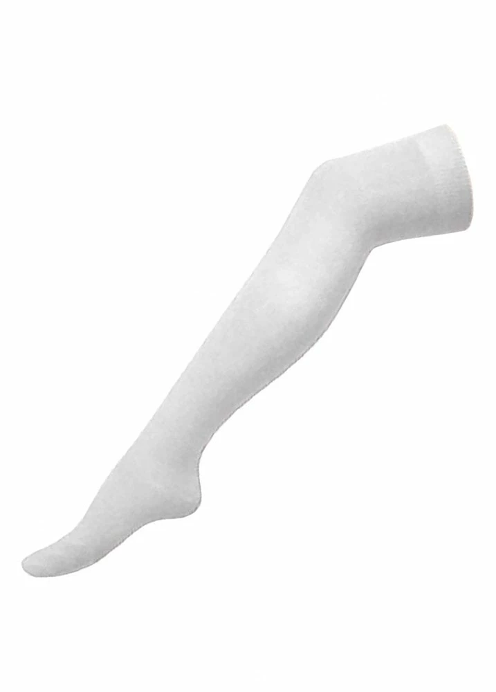 Attitude Clothing White Over-The-Knee Socks