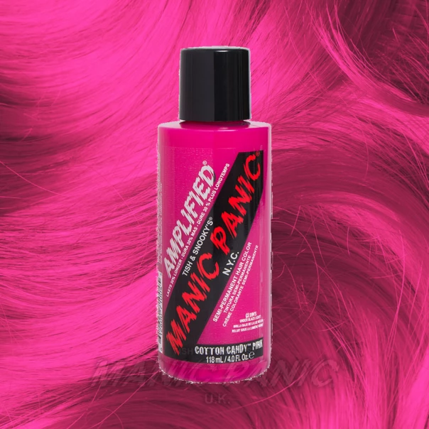 Amplified Manic Panic Semi Permanent Hair Colour EU Formula - Cotton Candy Pink