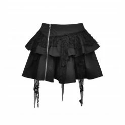 Dark In Love Locomotive Ragged Mini Skirt