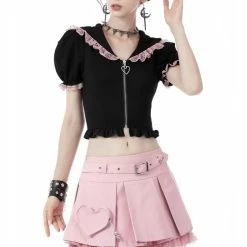 Dark In Love Pastel Princess Heart Bag Pleated Mini Skirt