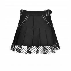Dark In Love Pleated Net Studded Mini Skirt