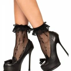 Leg Avenue Cross Fishnet Anklet Socks