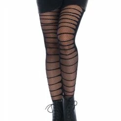 Leg Avenue Double Layer Shredded Spandex & Fishnet Tights