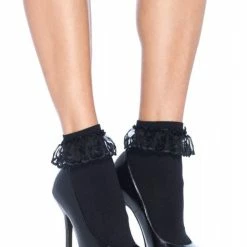 Leg Avenue Lace Ruffle Nylon Anklet