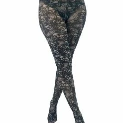 Pamela Mann RIP Reaper Skull Print Tights