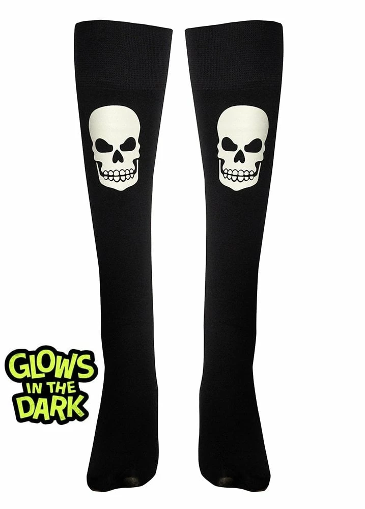 Pamela Mann Skull Glow In The Dark Knee High Socks