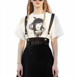 Punk Rave Hell Girl Shoulder Strap Skirt